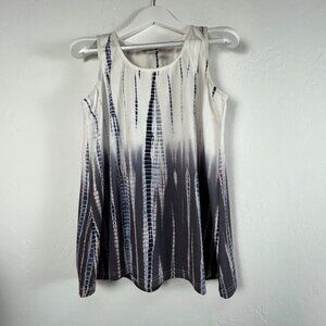 Snapdragon & Twig Women White Black Ombre Tank Top Size Small Sleeveless Stretch